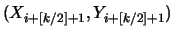 $(X_{i+ [k/2] +1}, Y_{i+ [k/2] +1})$