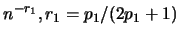 $n^{-r_1},r_1=p_1/(2 p_1+1)$