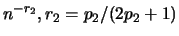 $n^{-r_2},r_2=p_2/(2 p_2+1)$