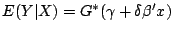 $ E(Y\vert X)=G^{\ast} (\gamma +\delta {\beta }'x)$