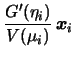$\displaystyle \frac{G'(\eta_i)}{V(\mu_i)} \, {\boldsymbol{x}}_i$