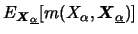 $\displaystyle E_{{\boldsymbol{X}}_{\underline{\alpha}}} [ m(X_\alpha,{\boldsymbol{X}}_{\underline{\alpha}}) ]$